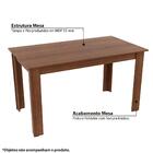 Sala De Jantar Miriam 1,36m Com 6 Cadeiras Rústico/ Crema/ Pé