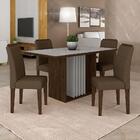 Sala De Jantar Nassau 4 Cadeiras Imbuia/off White/marrom - Mó