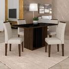 Sala De Jantar Nassau 4 Cadeiras Imbuia/preto/bege - Móveis A