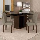 Sala De Jantar Nassau 4 Cadeiras Imbuia/preto/creme - Móveis