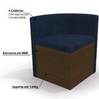 Sala De Jantar Nira Com 4 Cadeiras Kappesberg Walnut/azul Mar