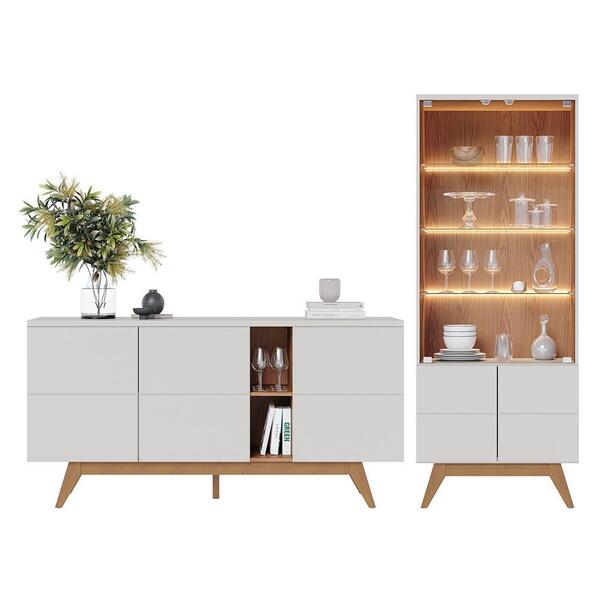 Sala De Jantar Noronha Cristaleira E Buffet Aparador - Colibri