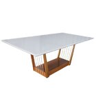 Sala De Jantar Olivia (base+tampo) 2,20x1,10, Com 8 Cadeiras