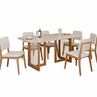 Sala De Jantar Regia 180cm Com 6 Cadeiras Amarilis Madeira/ O