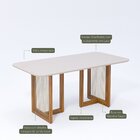 Sala De Jantar Regia 180cm Com 6 Cadeiras Oiti Madeira/ Offwh