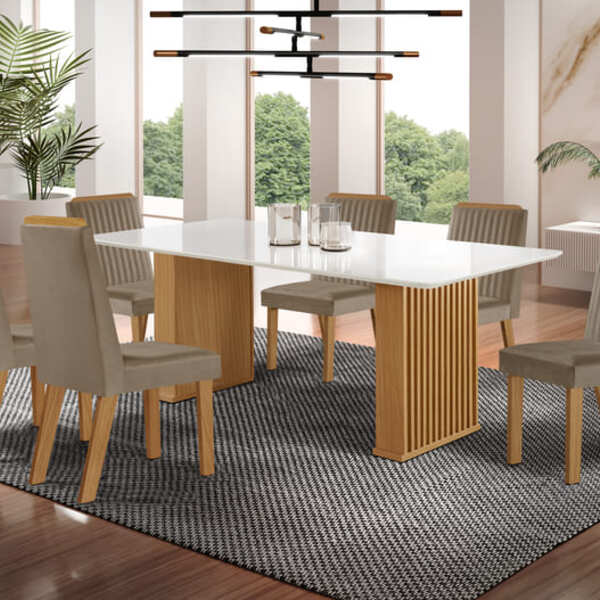 Sala De Jantar Ripada Com 6 Cadeiras 1,80x0,90m - Imperatriz-