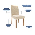 Sala De Jantar Sophia 95 X 95cm Com 4 Cadeiras Fernanda Cinam