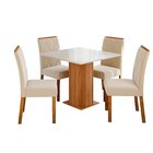 Sala De Jantar Sophia 95 X 95cm Com 4 Cadeiras Fernanda Cinam