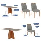 Sala De Jantar Tampo Mdf/vidro 80cm X160cm 6 Cadeiras Patrici