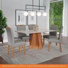 Sala De Jantar Tampo Mdf/vidro 80cm X160cm 6 Cadeiras Patrici