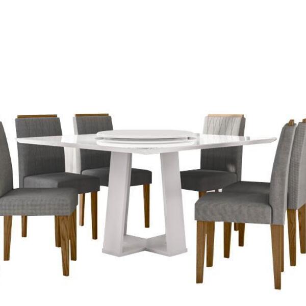 Sala De Jantar Valencia 1,35m X 1,35m Com Tampo Giratorio E 6