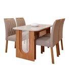 Sala De Jantar Valentina 1,30 Com 4 Cadeiras Juliana Cinamomo