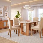 Sala De Jantar Valentina 1,80 Com 6 Cadeiras Paola Cinamomo/o