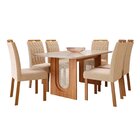 Sala De Jantar Valentina 1,80 Com 6 Cadeiras Paola Cinamomo/o