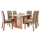 Sala De Jantar Valentina 1,80cm Com 6 Cadeiras Clarice Cinamo