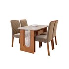 Sala De Jantar Valentina 130cm Com 4 Cadeiras Fernanda Wood C
