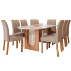 Sala De Jantar Valentina 2,10 Oval Com 8 Cadeiras Juliana Cin