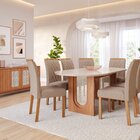 Sala De Jantar Valentina 2,10 Oval Com 8 Cadeiras Juliana Cin