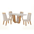 Sala De Jantar Veneza 1,35 X 0,90 M Com 4 Cadeiras Áustria Cr