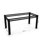 Sala Jantar 6 Lugares S/ Vidro Alumínio Preto Tela Azul