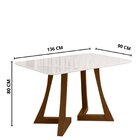 Sala Jantar Ana 136cm Vidro 4 Cadeiras Linho Claro Livia Âmba