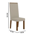 Sala Jantar Ana 136cm Vidro 4 Cadeiras Linho Claro Livia Âmba