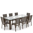 Sala Jantar Retangular 8 Lugares Alumínio Marrom Tela Fendi