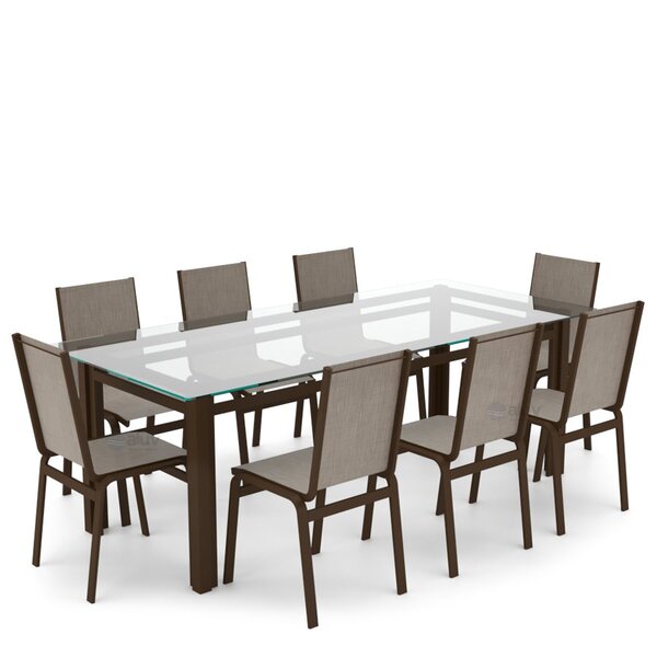 Sala Jantar Retangular 8 Lugares Alumínio Marrom Tela Mocca