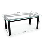 Sala Jantar Retangular 8 Lugares Alumínio Preto Tela Fendi