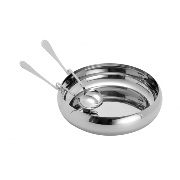 Saladeira De Aço Inox Com Talher Luna 30cm