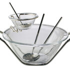 Saladeira De Inox Com Talheres E Molheira Nápoles 29cm