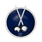 Saladeira Milan Com Talheres Azul Silver Frozen - 29,5cm