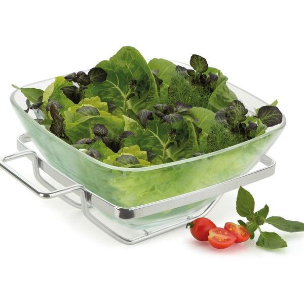 Saladeira Multiuso Quadrada Suporte De Inox 1,8 L Forma