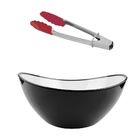 Saladeira Oval Preta Com Pegador