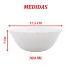 Saladeira Tigela Branca 700ml De Vidro 17,5cm