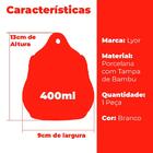 Saleiro De Parede Em Cerâmica Com Tampa De Madeira Lyor 10cm