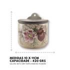 Saleiro De Parede Reto Com Tampa Madeira Pequeno 420 Grs Sal