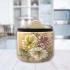 Saleiro De Parede Reto Porcelana Tampa Madeira 700 Grs Sal Pi