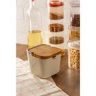 Saleiro Em Ceramica Com Tampa De Madeira E Colher Lyor 8475