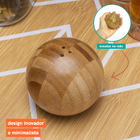 Saleiro Esférico Oikos Em Bambu Natural Minimalista