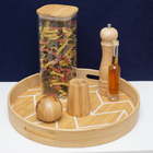 Saleiro Esférico Oikos Em Bambu Natural Minimalista