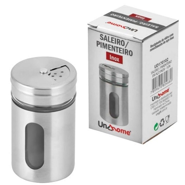 Saleiro Ou Pimenteiro Em Aco Inox Unyhome Ud170102