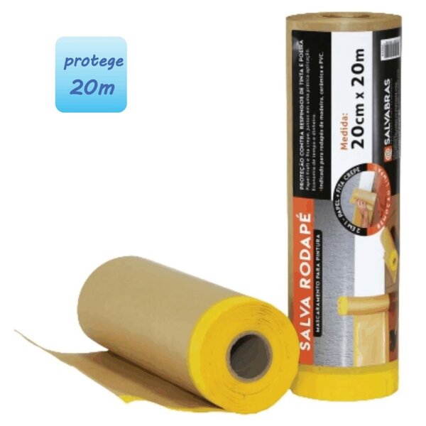 Salva Rodapé 0 20m X 20m Mascaramento Para Pintura Proteção