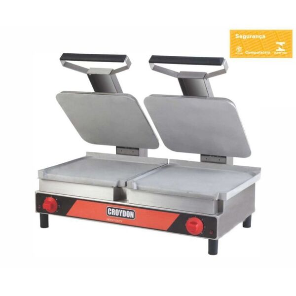 Sanduicheira Dupla Elétrica Estriada Com Prensa Sade Croydon