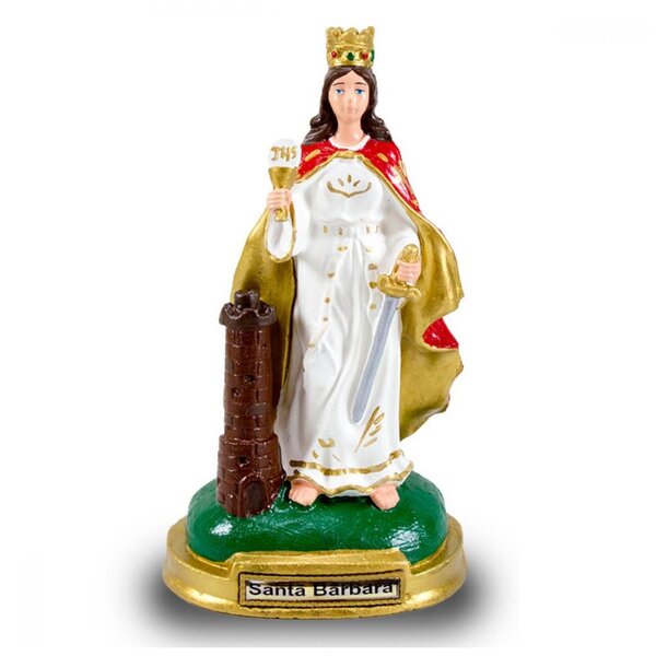 Santa Imagem Barbara Em Borracha 20cm