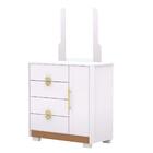 Saparteira Cômoda 4 Gavetas Espelho Filipinas Branco Camarim