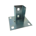 Sapata externa 4 furos perfilado 38x38mm aço Zincado Seb Bras