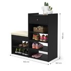 Sapateira 1 Gaveta Com Assento Hall Preto