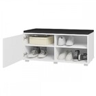 Sapateira 1 Porta 2 Prateleiras Branco/estofado Preto Bmu 253