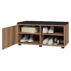 Sapateira 1 Porta 2 Prateleiras Castanho/estofado Preto Bmu 5